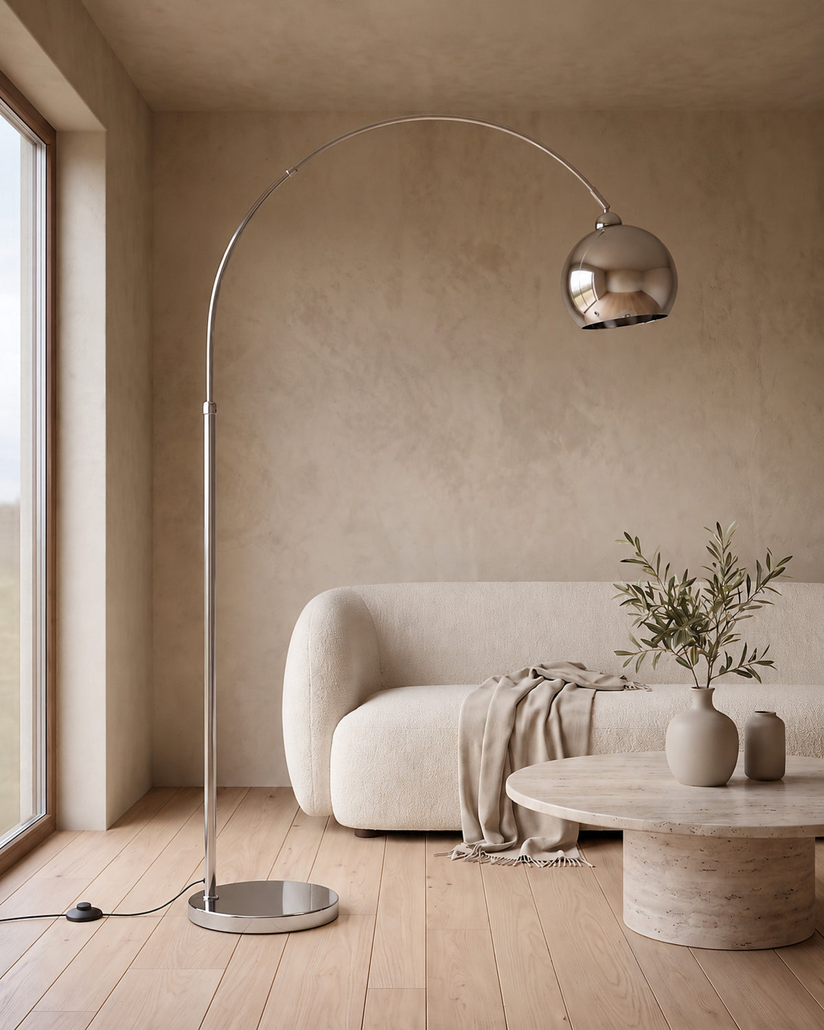 Lampadaire Bille de jour, éteint