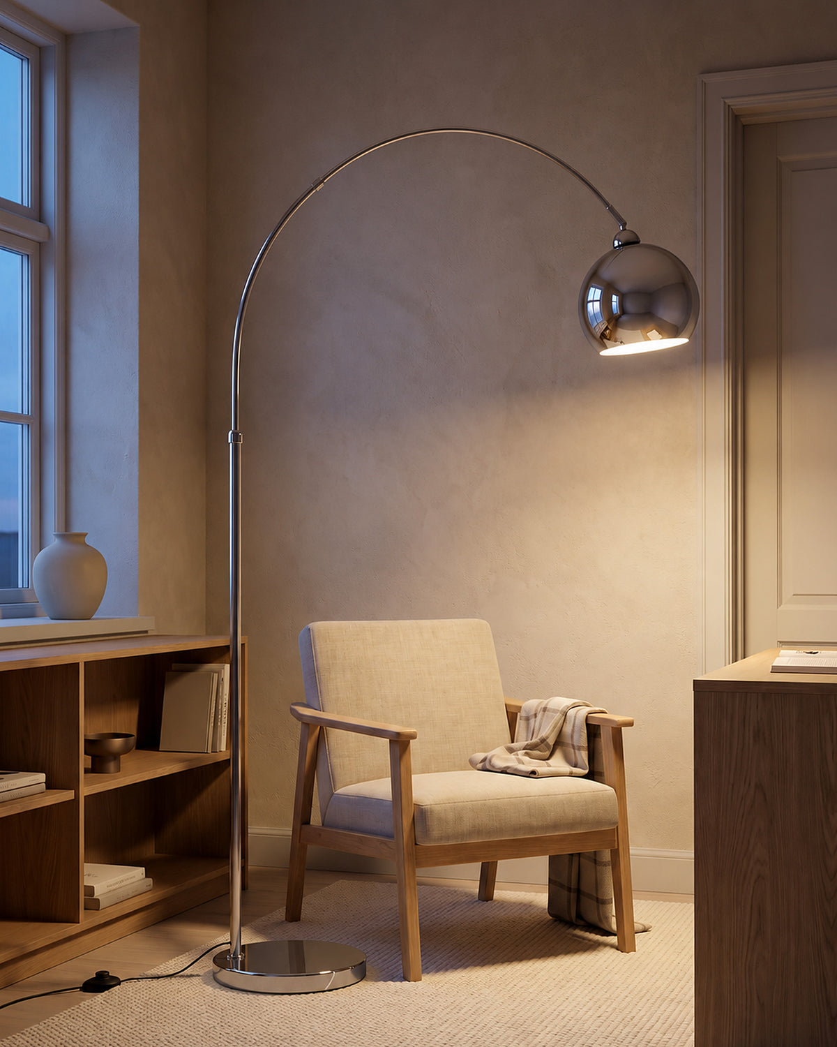 Lampadaire Bille dans une seconde pièce, allumé