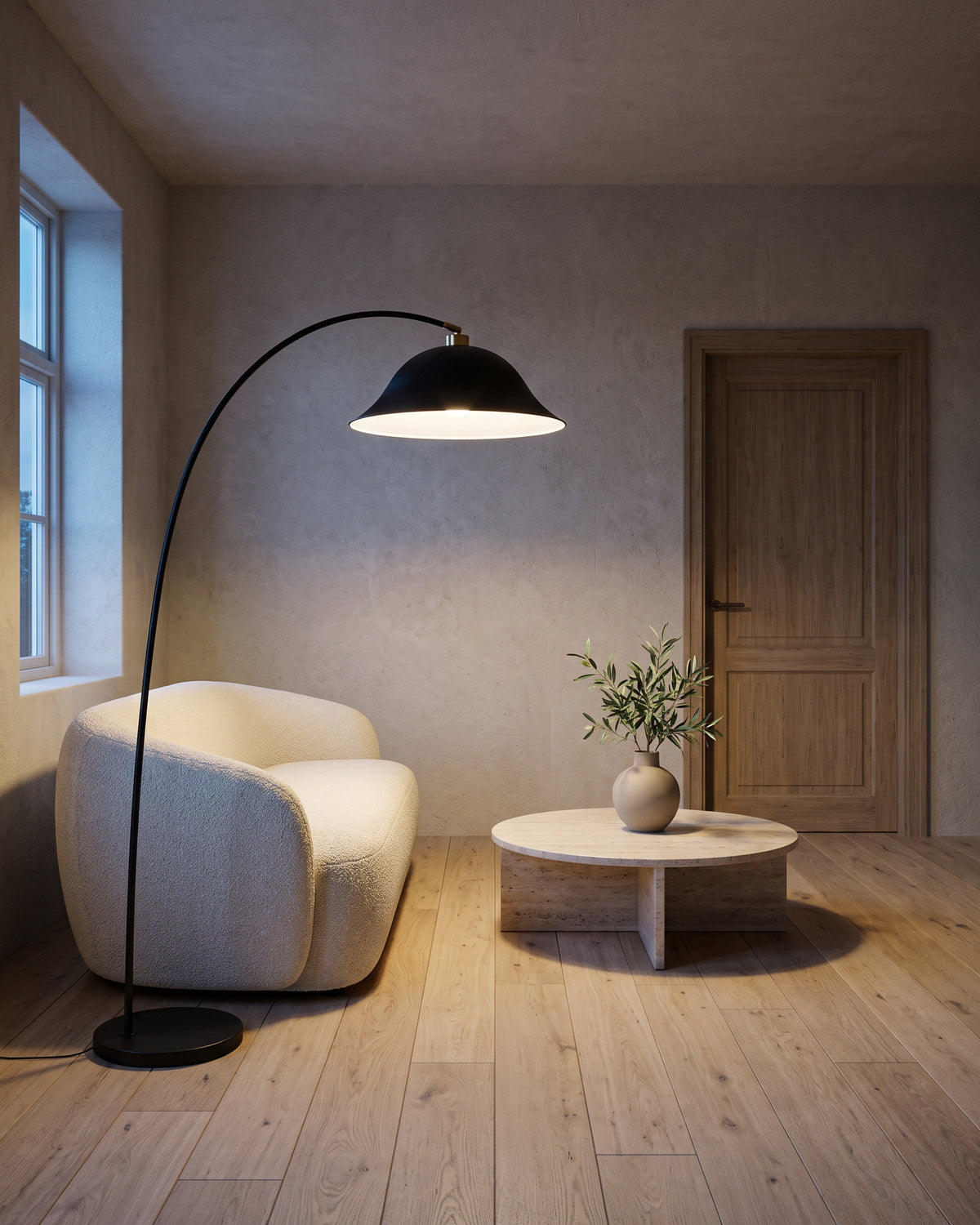 Lampadaire Cloche dans une pièce : vue d'ensemble qui montre sa taille réelle