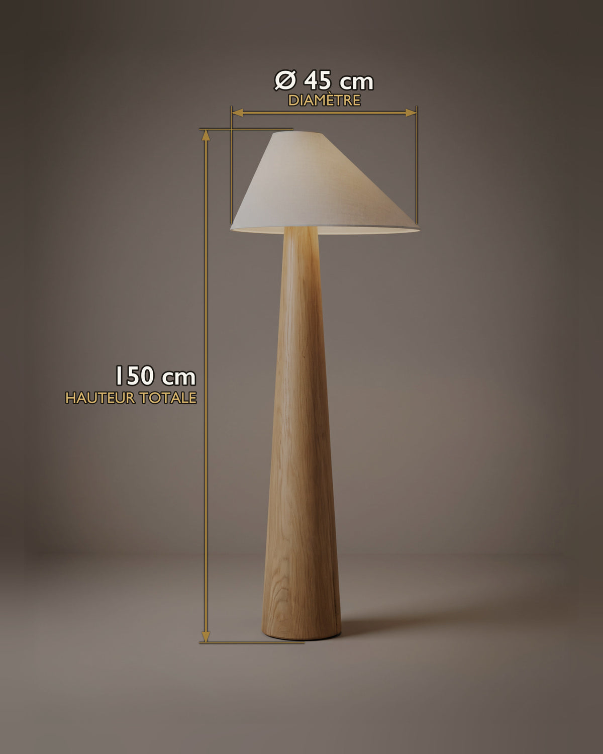 Lampadaire Futaie : carte des dimensions
