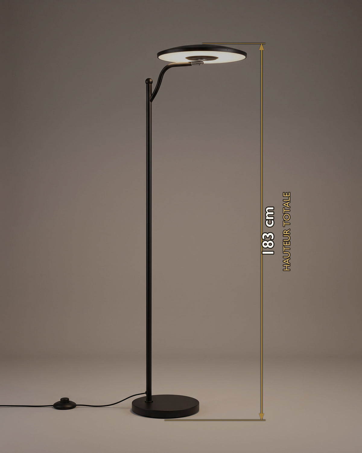 Lampadaire Liseuse : carte des dimensions