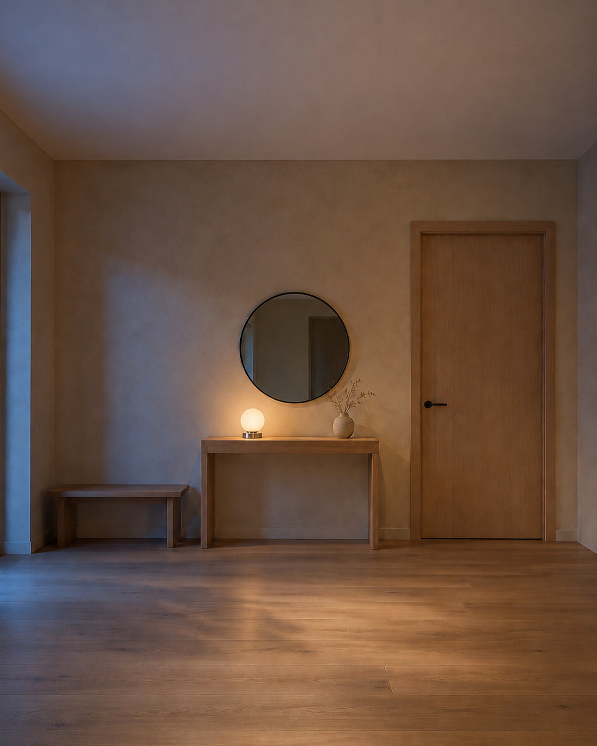 Lampe de table Pleine Lune dans une seconde pièce, allumé