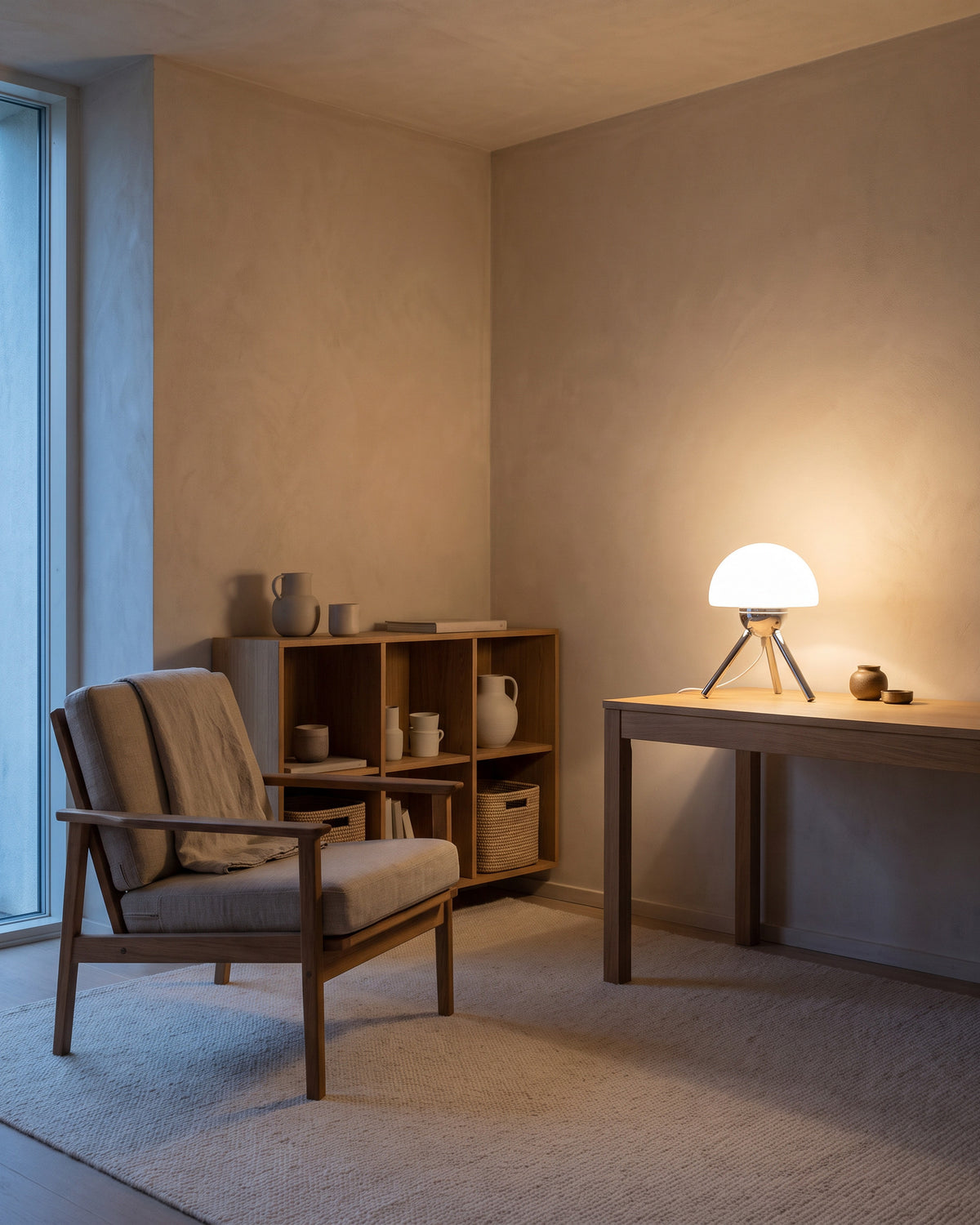 Lampe de table Bolet dans une autre ambiance, allumée