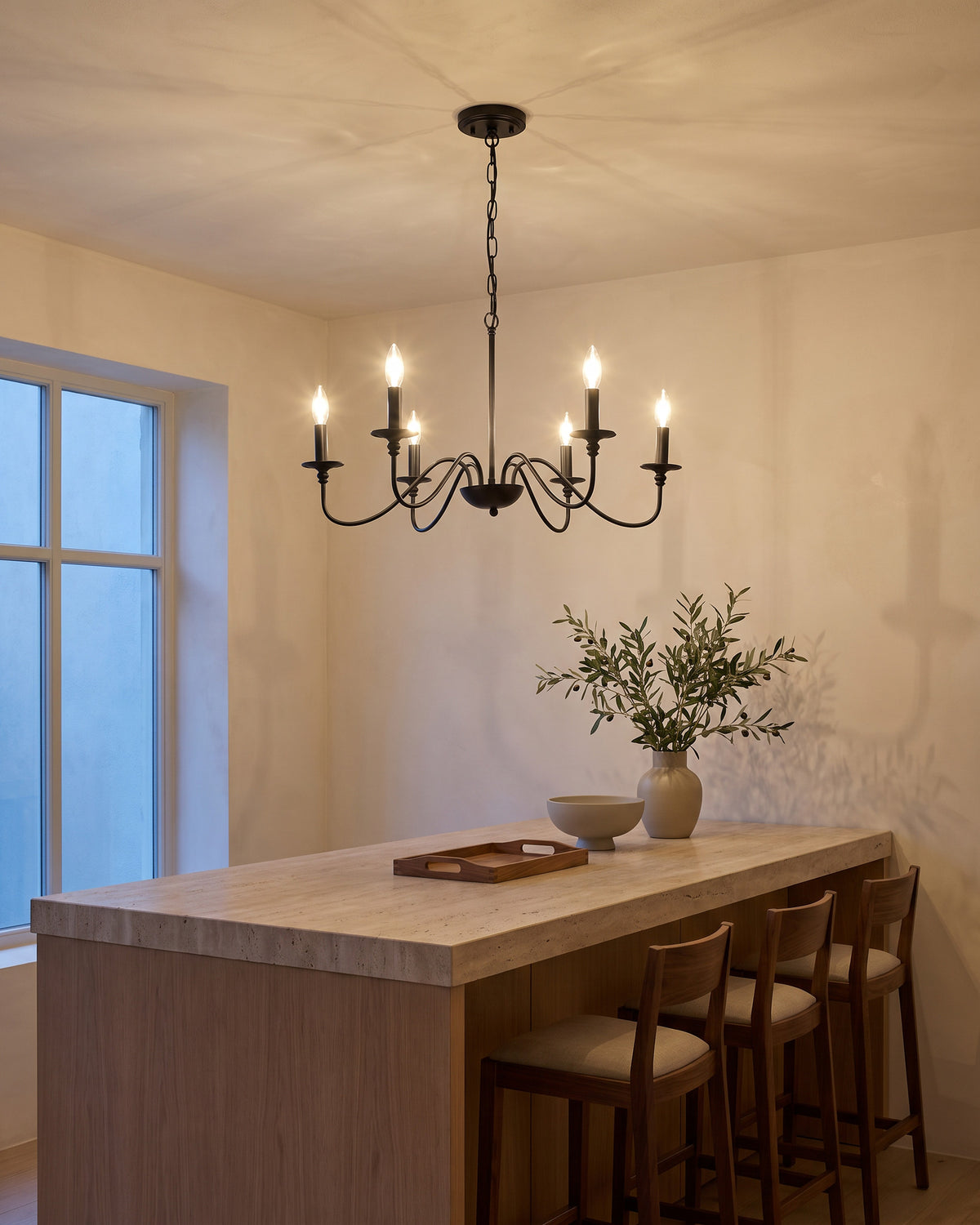 Lustre Manoir dans une autre ambiance, allumé