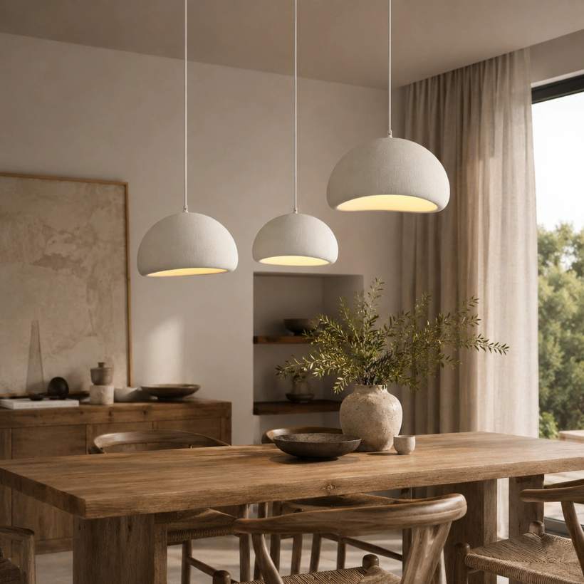 Suspensions au-dessus d'une table à manger