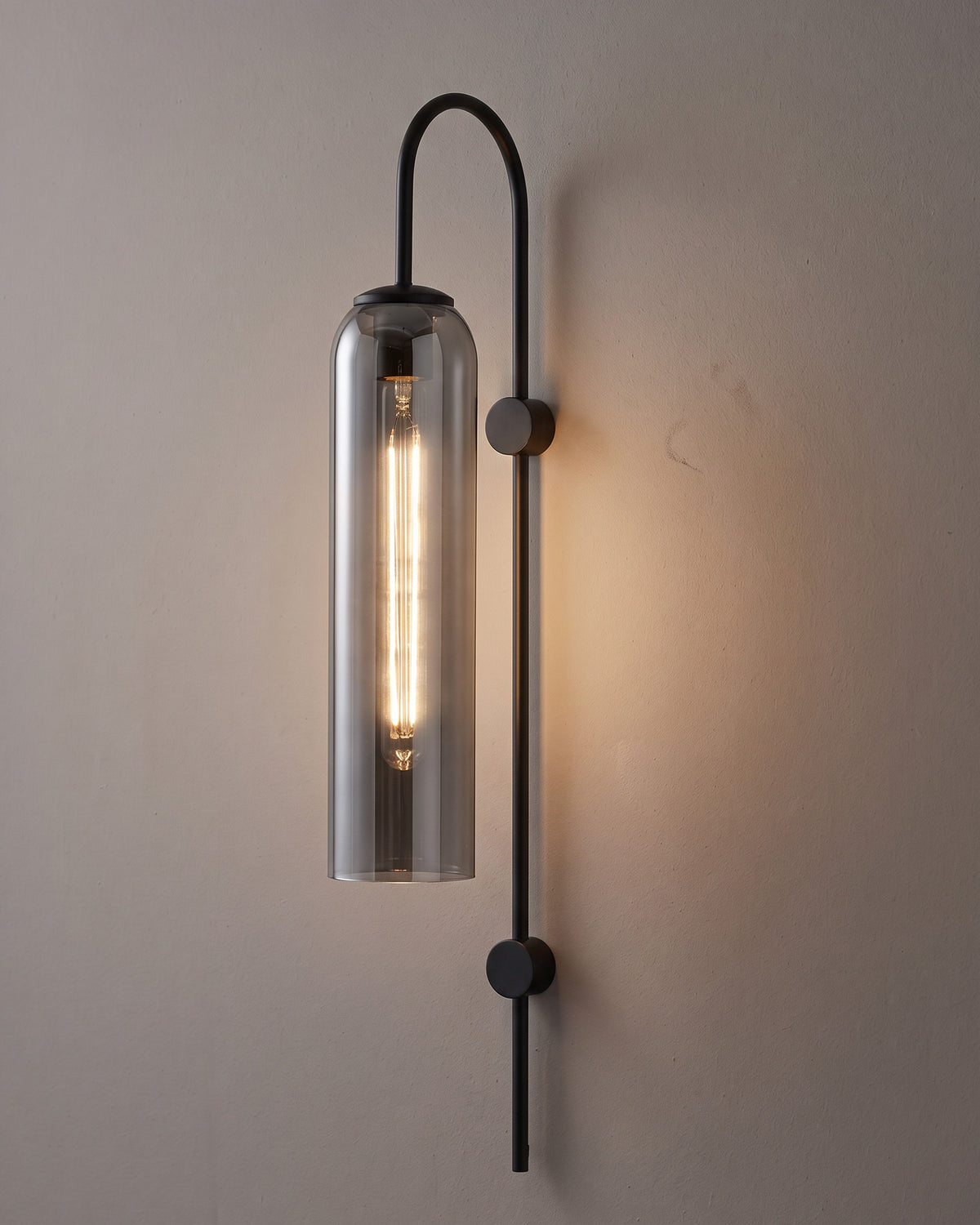 Applique Éprouvette, noir verre fume