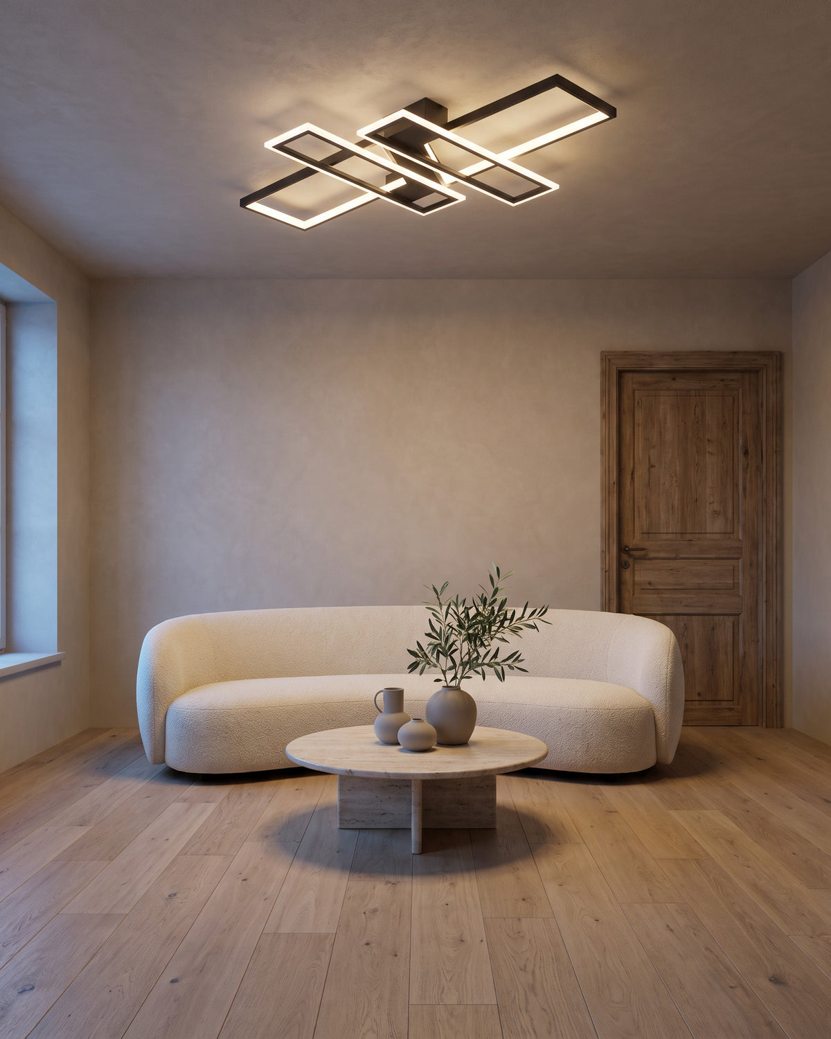 Plafonnier Perspective dans un salon, vue d'ensemble qui montre sa
