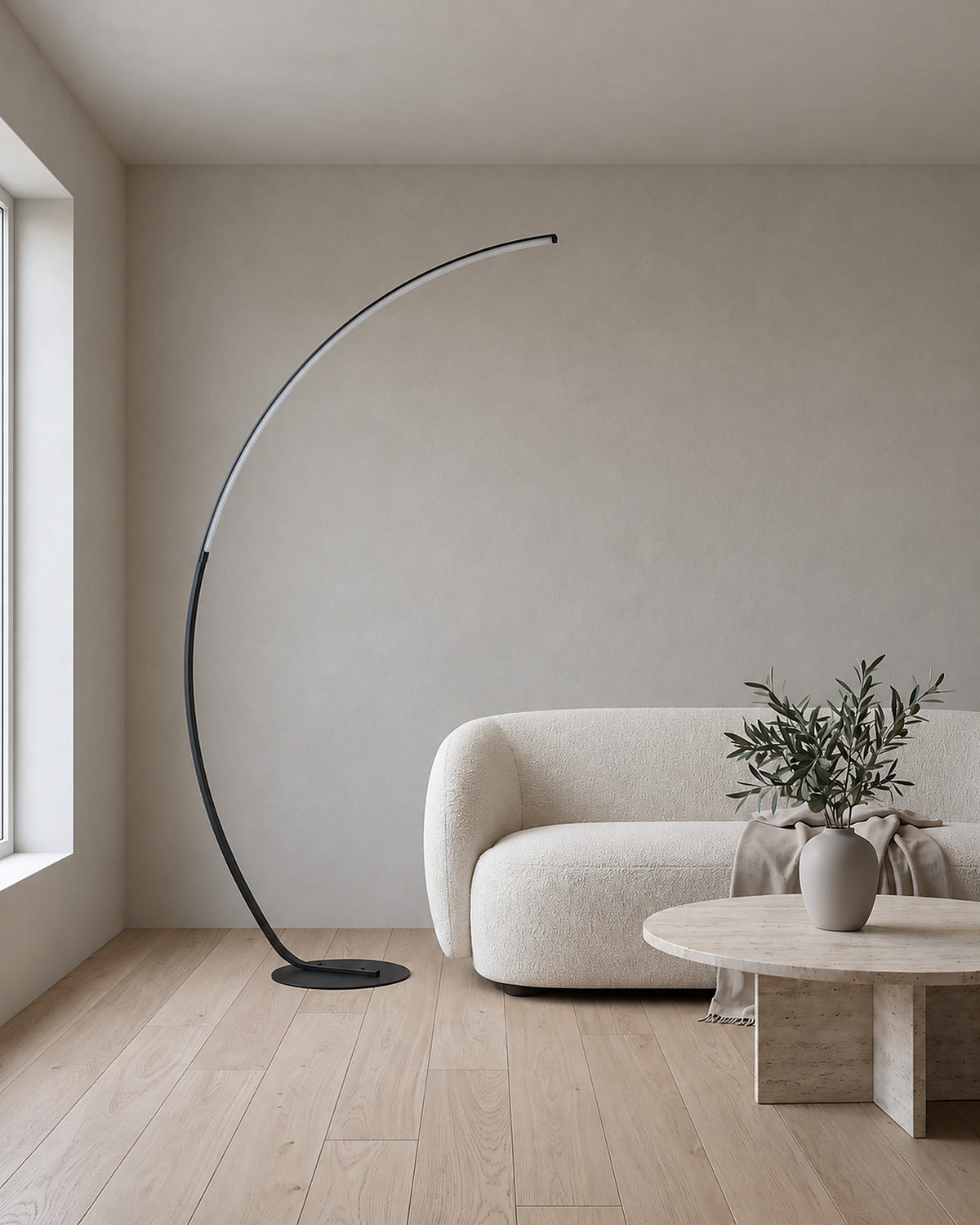 Lampadaire Virgule de jour, éteint