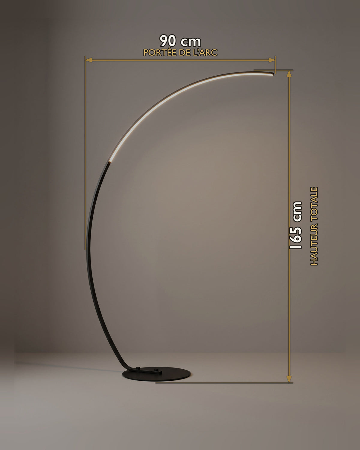 Lampadaire Liane : carte des dimensions