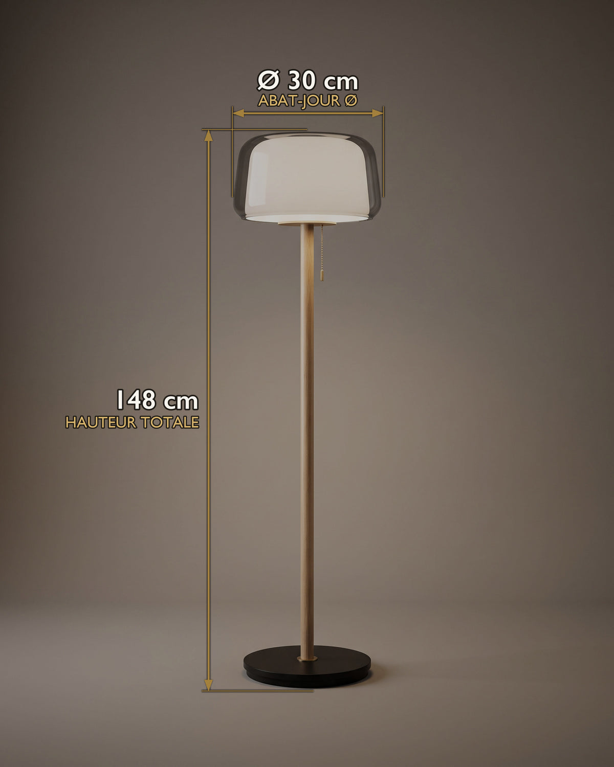 Lampadaire Brume : carte des dimensions