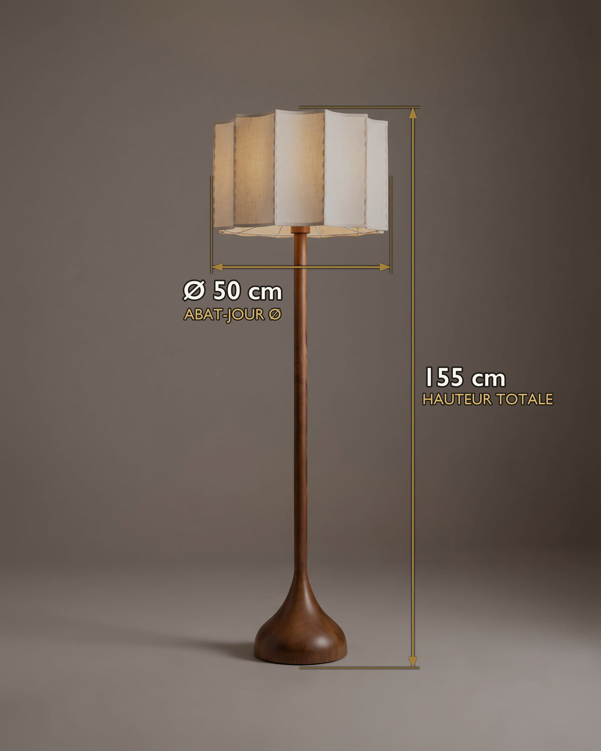 Lampadaire Fût : carte des dimensions