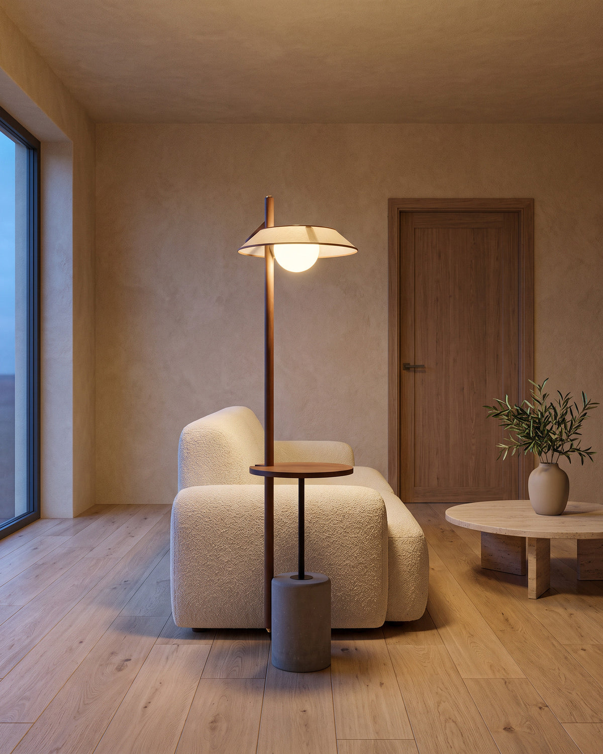 Lampadaire Halte dans une pièce : vue d'ensemble qui montre sa taille réelle