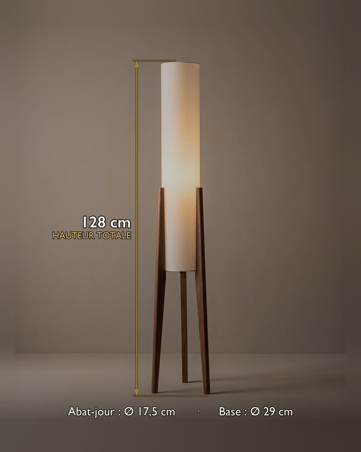 Lampadaire Menhir : carte des dimensions