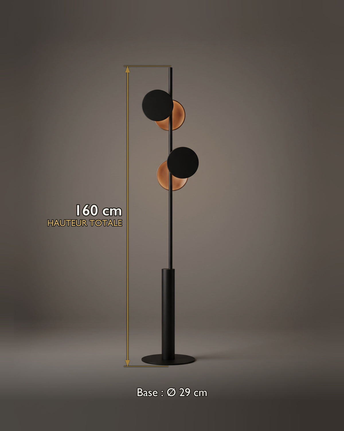 Lampadaire Phases : carte des dimensions