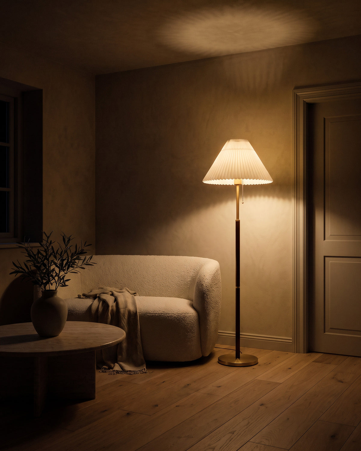 Lampadaire Ombrelle allumé de nuit