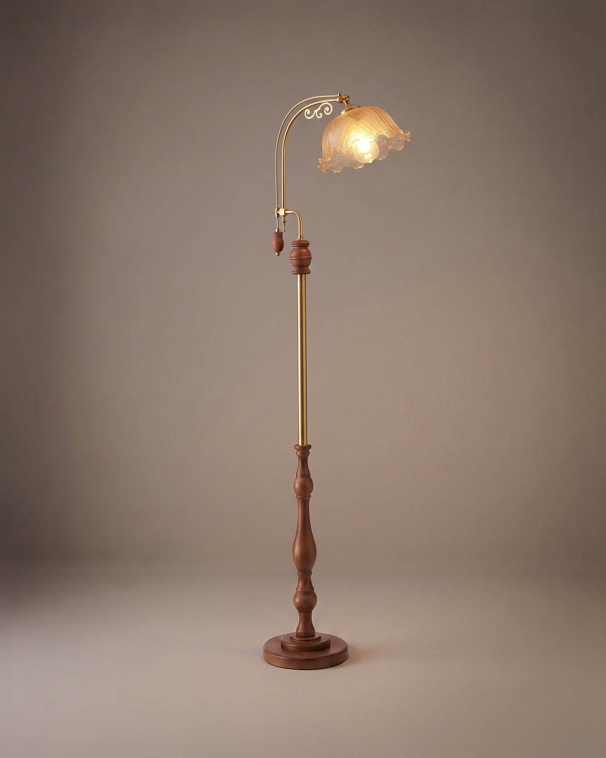 Lampadaire Églantine, finition ambre