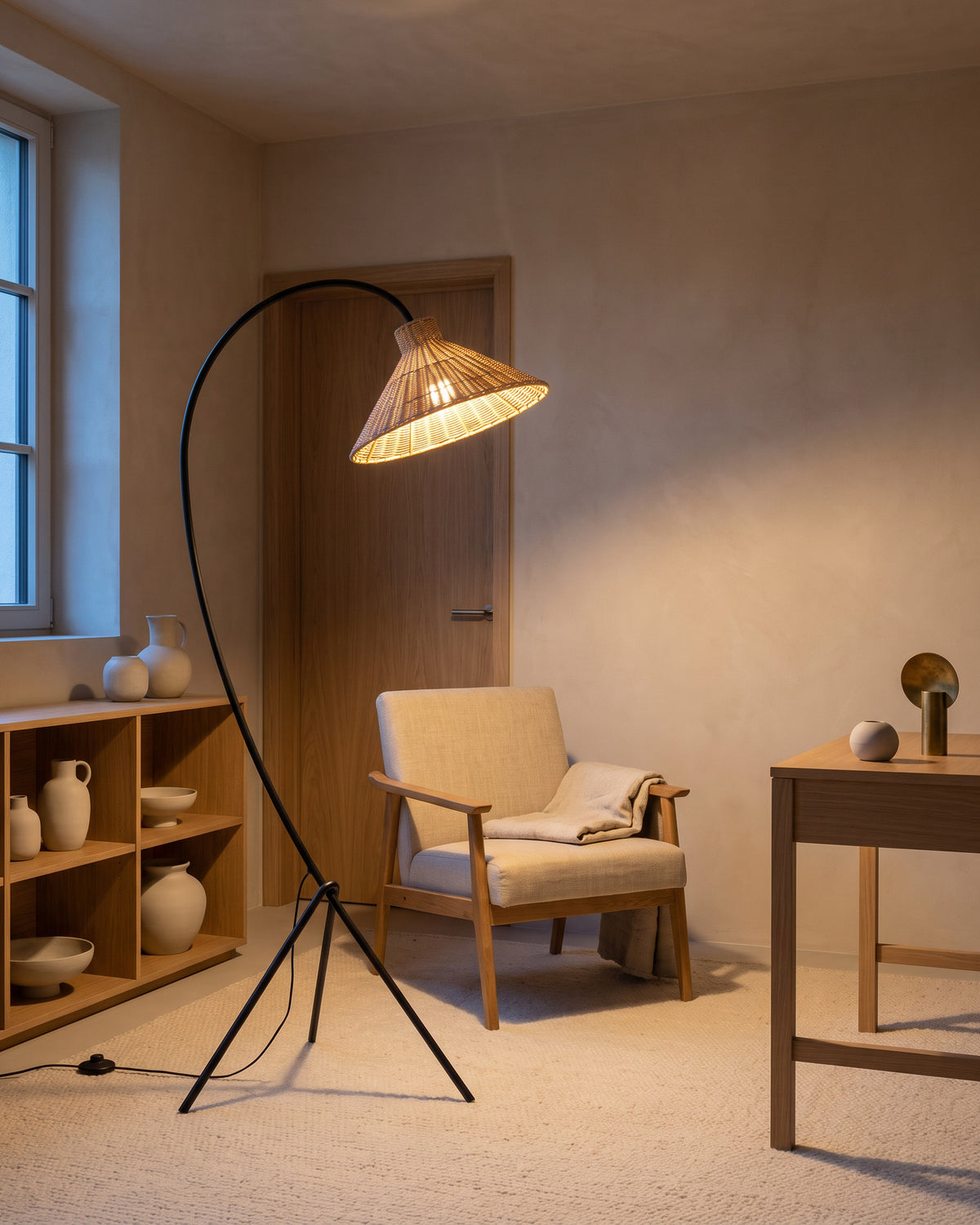 Lampadaire Héron dans une seconde pièce, allumé