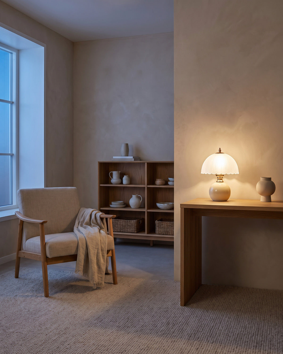 Lampe de table Camomille dans une autre ambiance, allumée