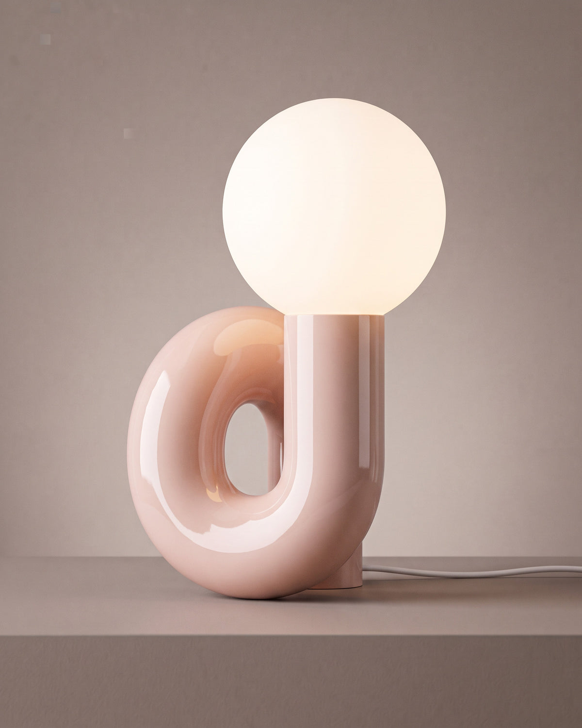 Lampe de table Volute, rose