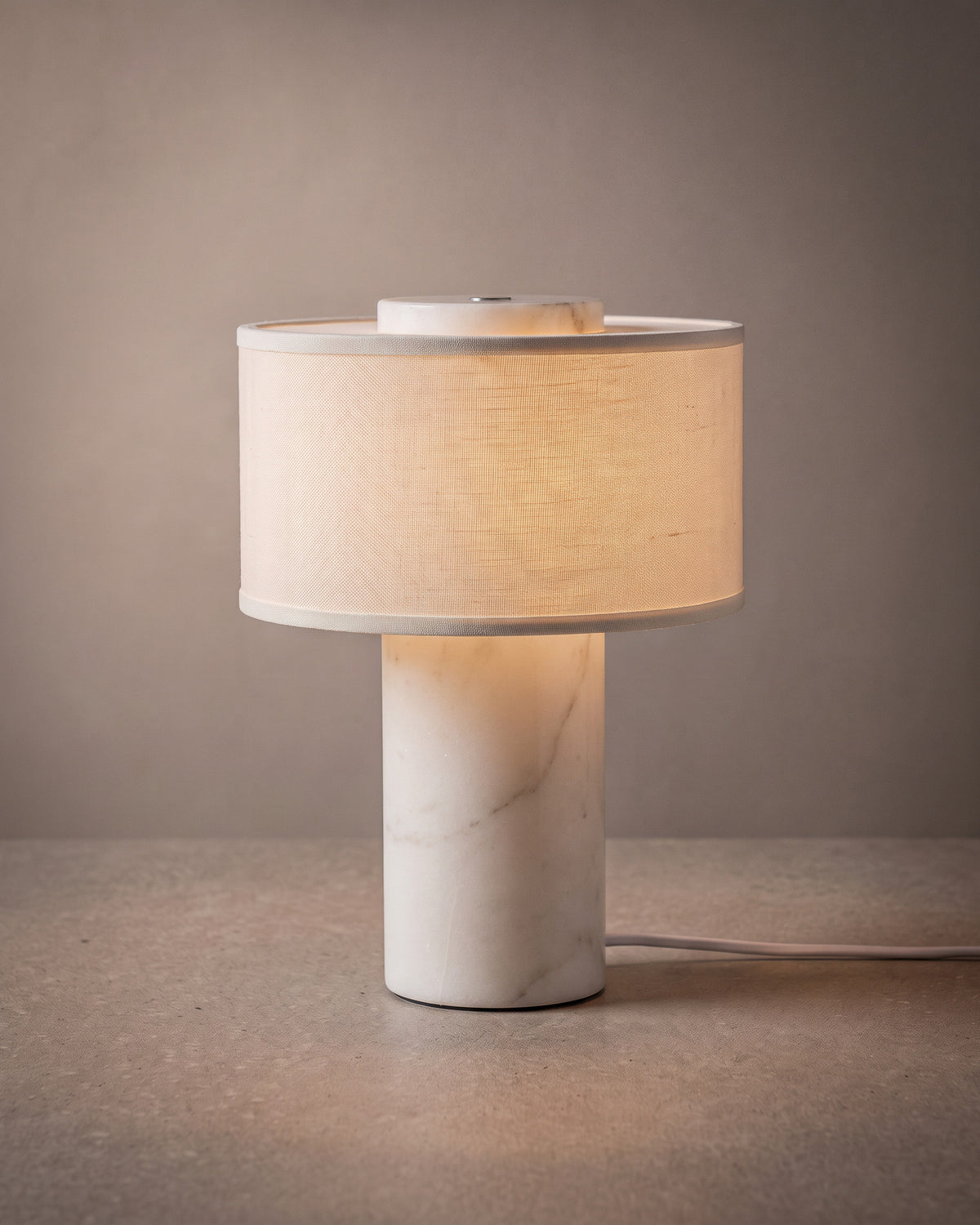 Lampe de table Améthyste, pierre blanche