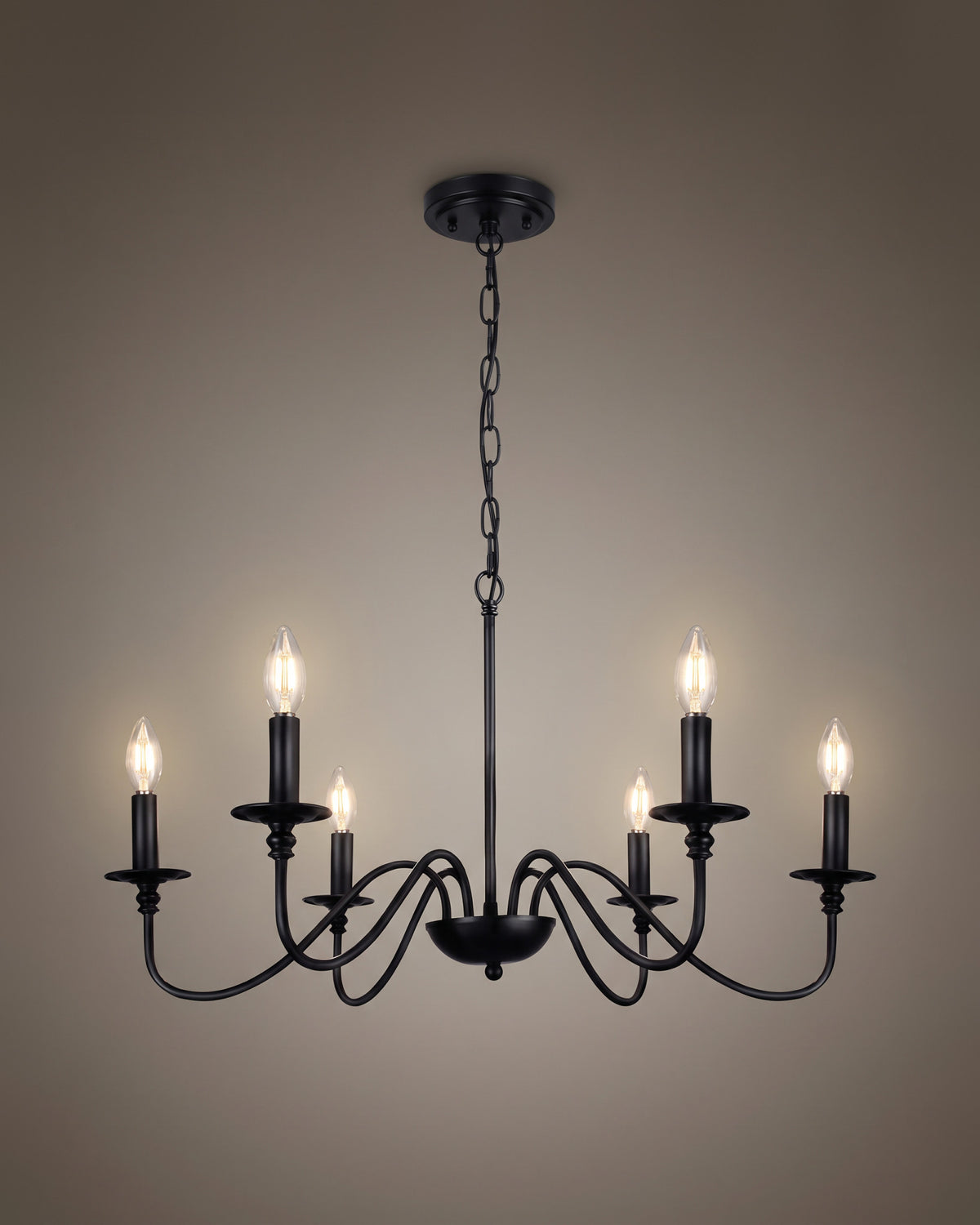 Lustre Manoir, allumé, photo studio