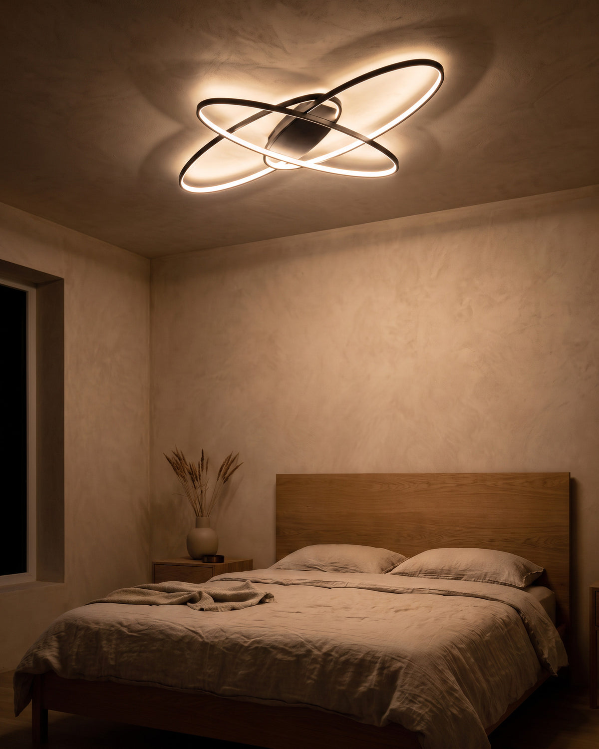 Plafonnier Ellipses allumé de nuit