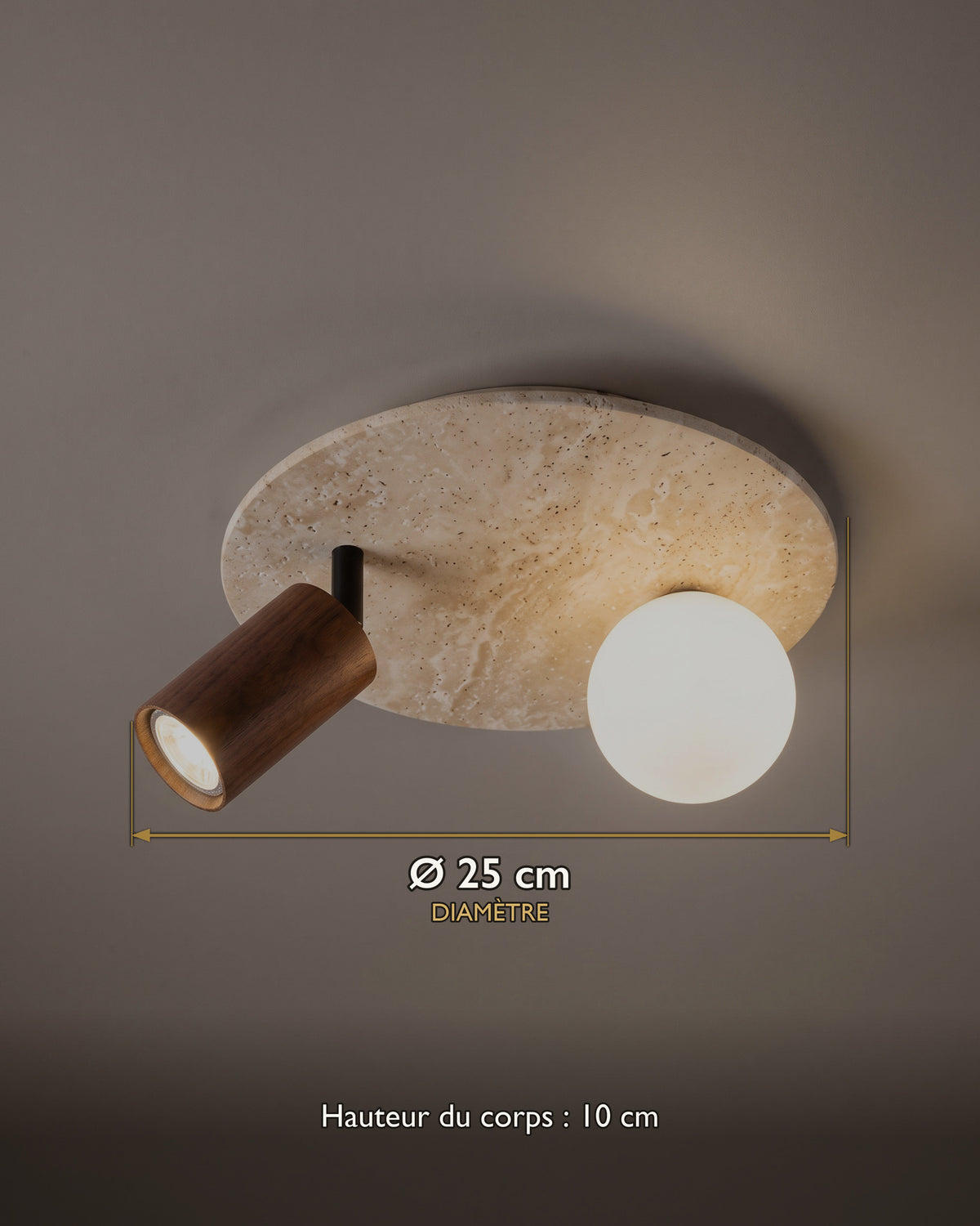 Plafonnier Satellite : carte des dimensions