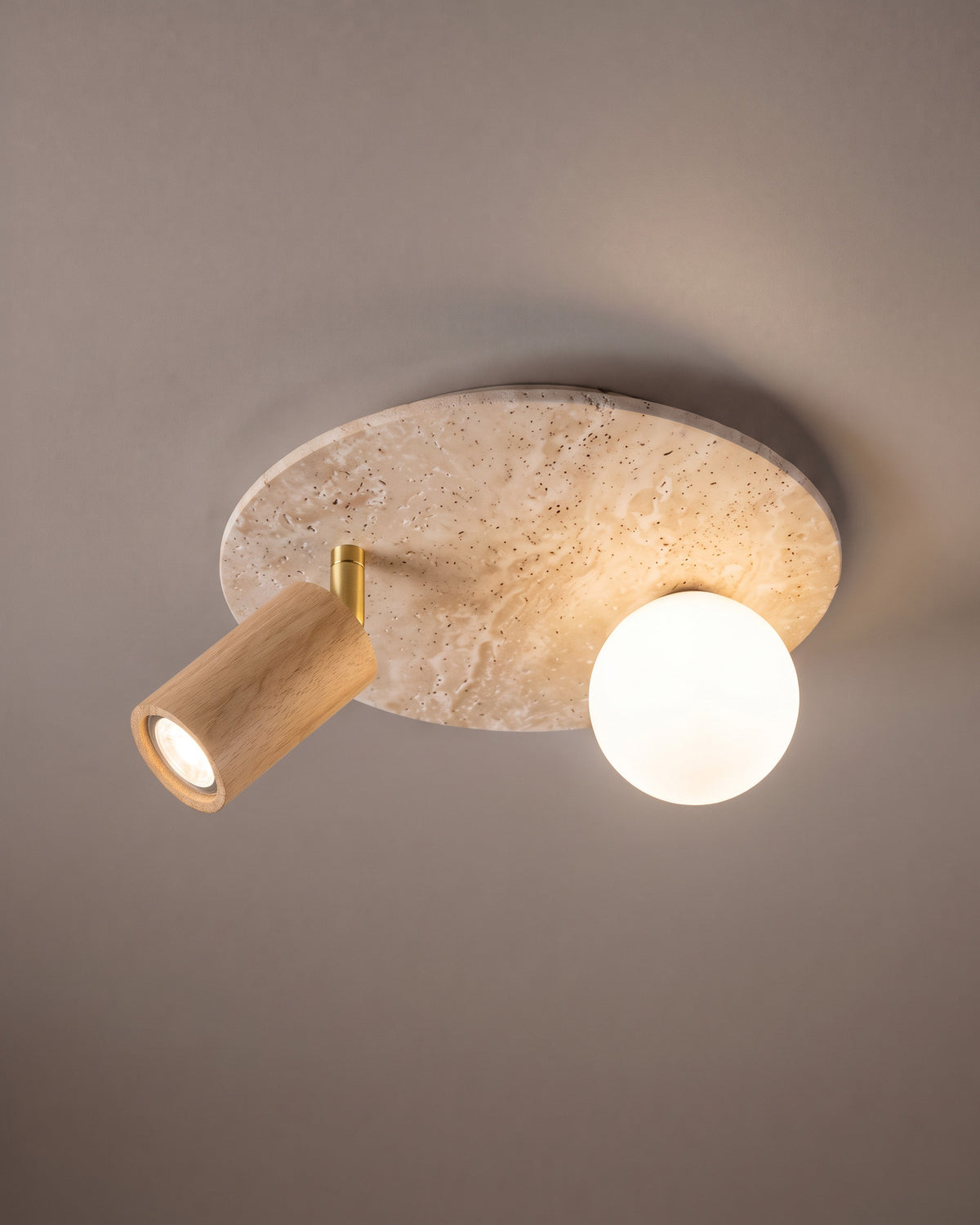 Plafonnier Satellite, bois clair