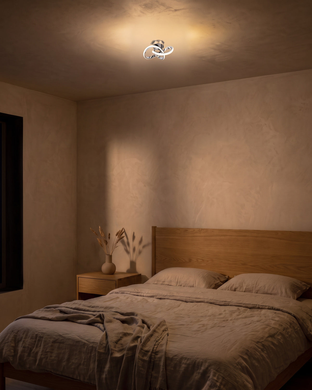 Plafonnier Boucles allumé de nuit