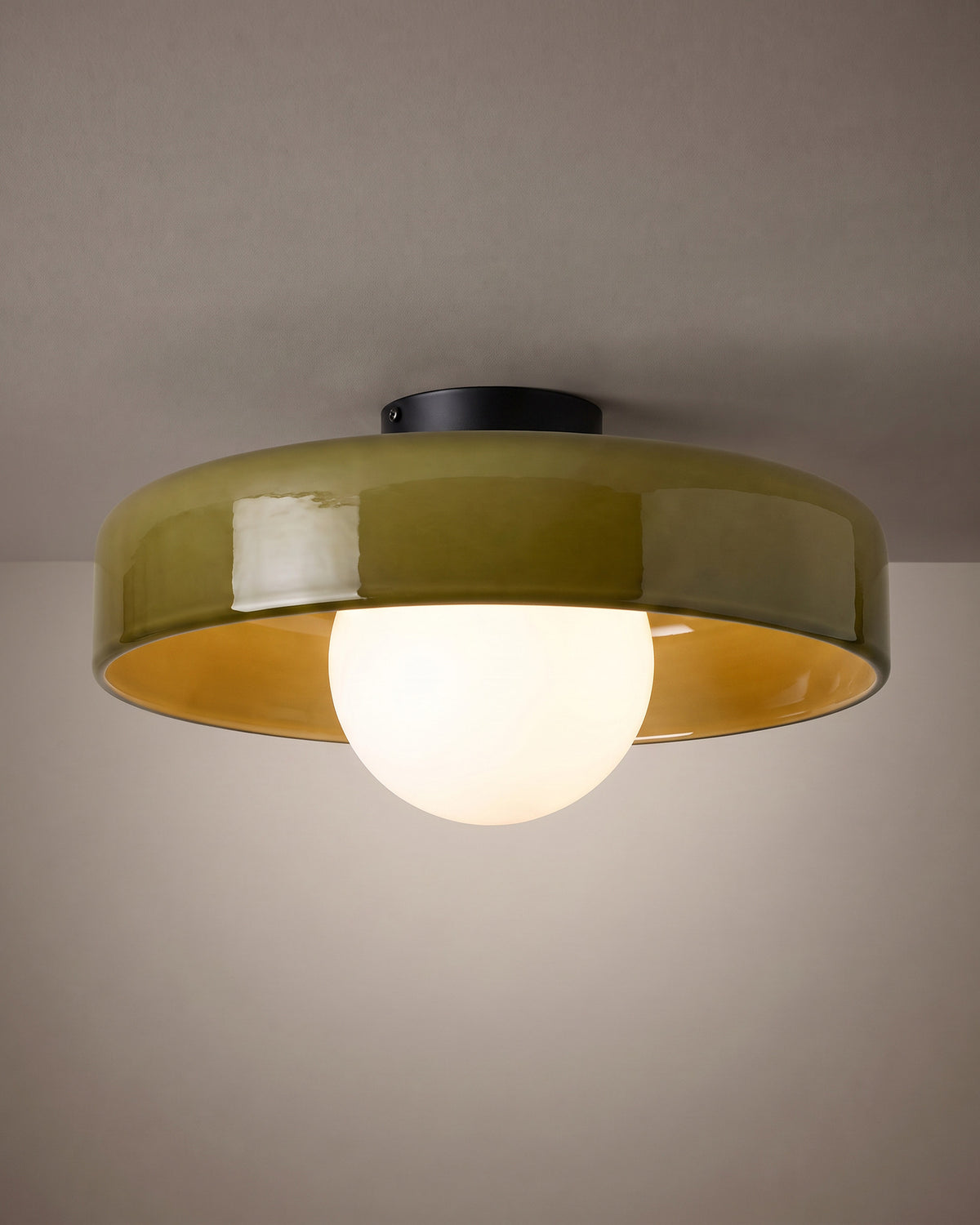 Plafonnier Jade, vert olive