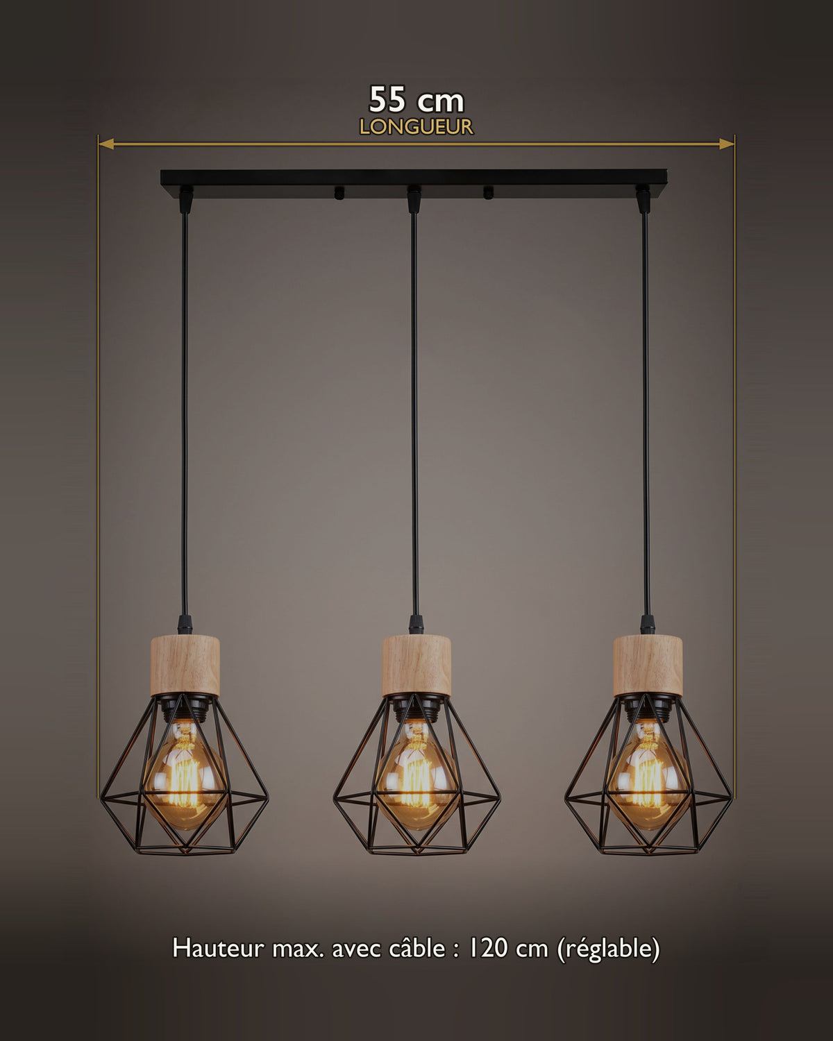 Suspension Triptyque : carte des dimensions