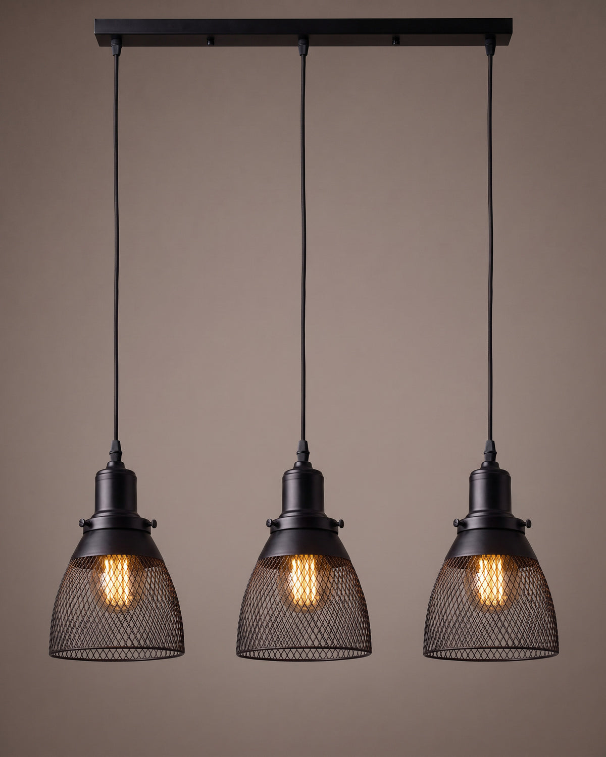 Suspension Filet, finition 3 cages barre