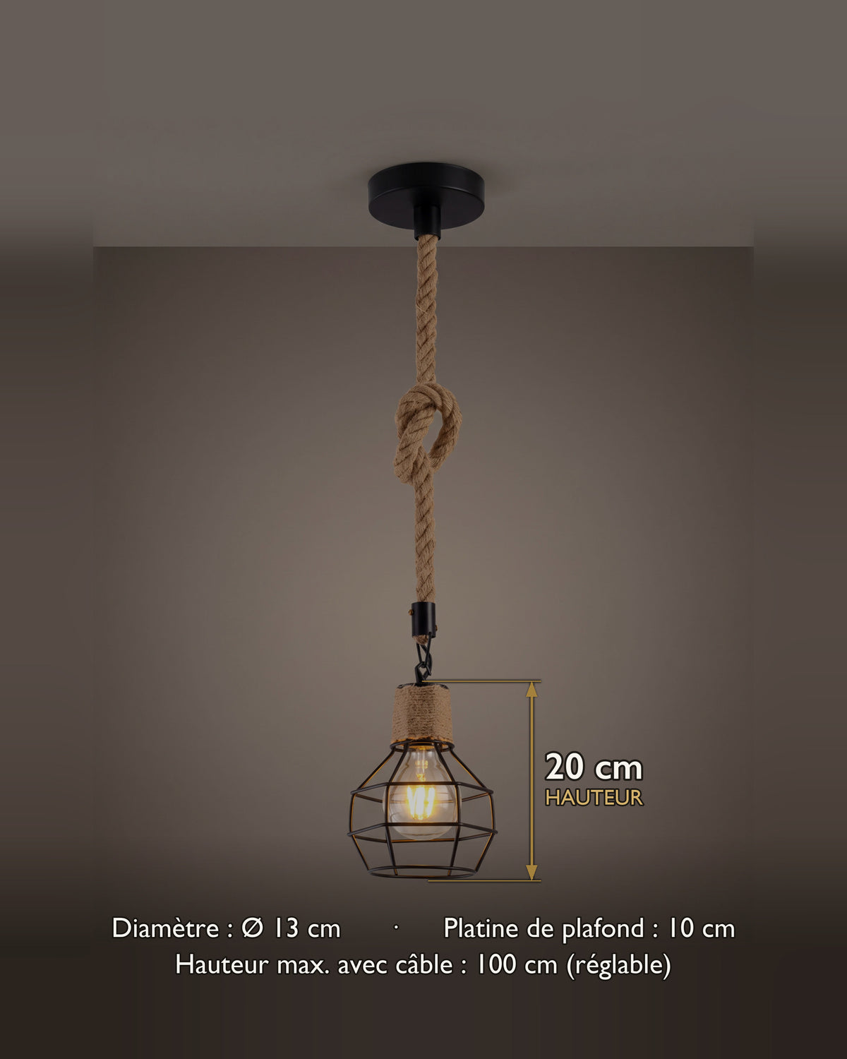 Suspension Cabestan : carte des dimensions