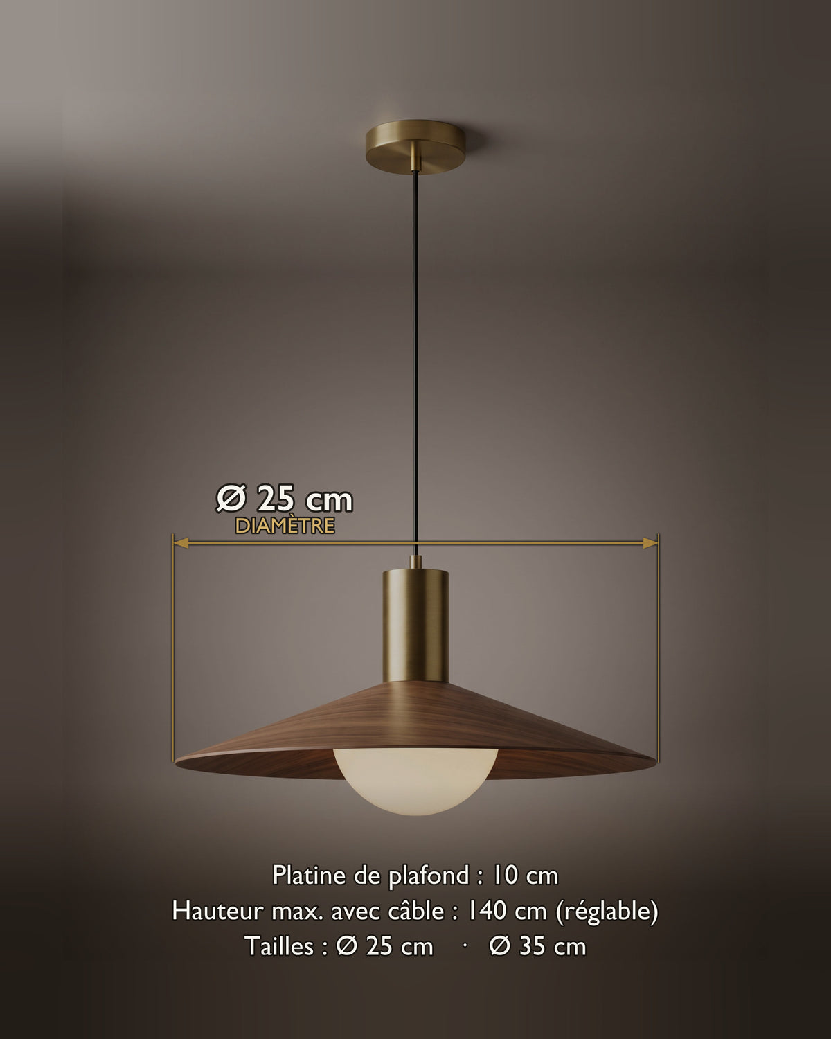 Suspension Galurin : carte des dimensions