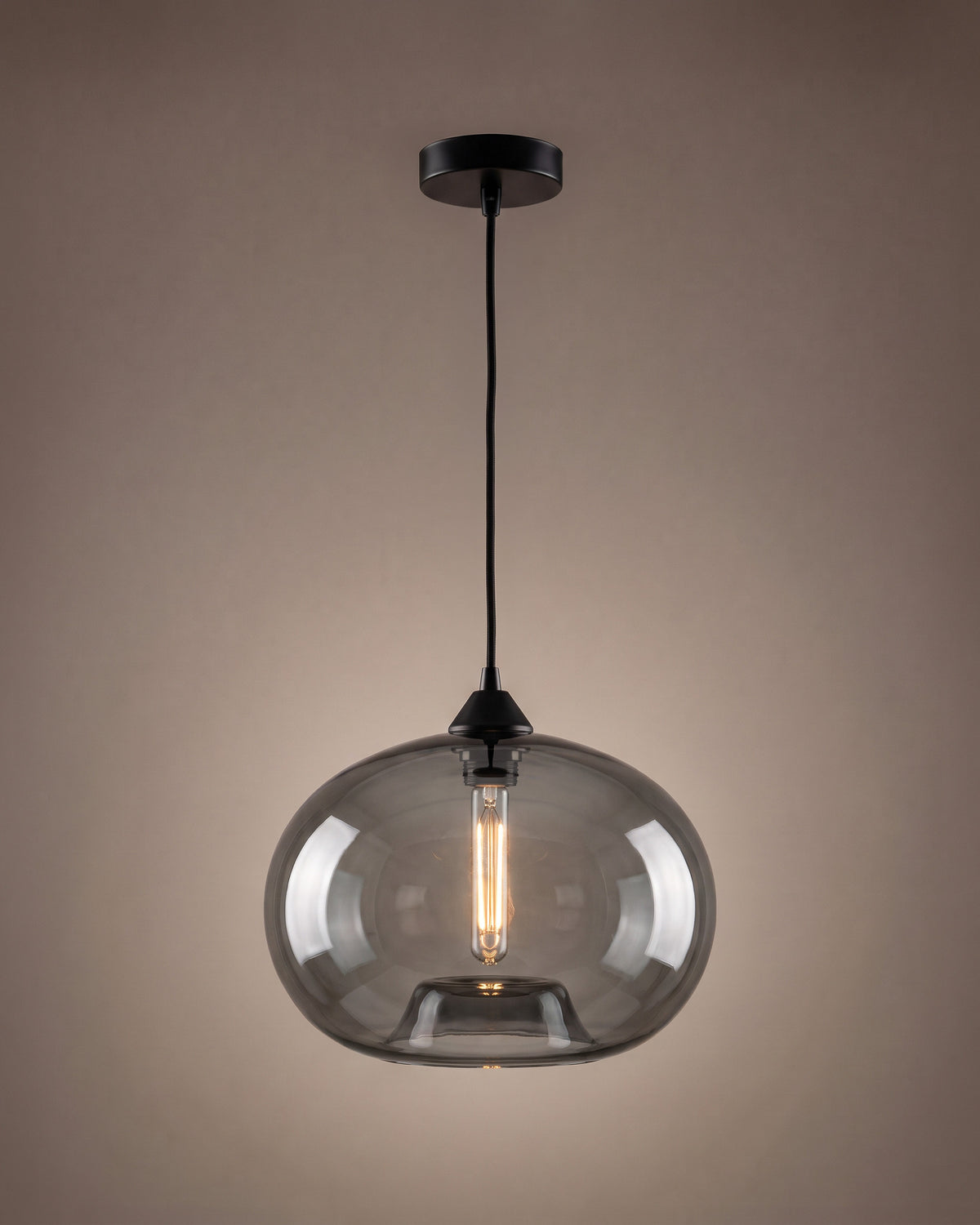 Suspension Larme, gris fume