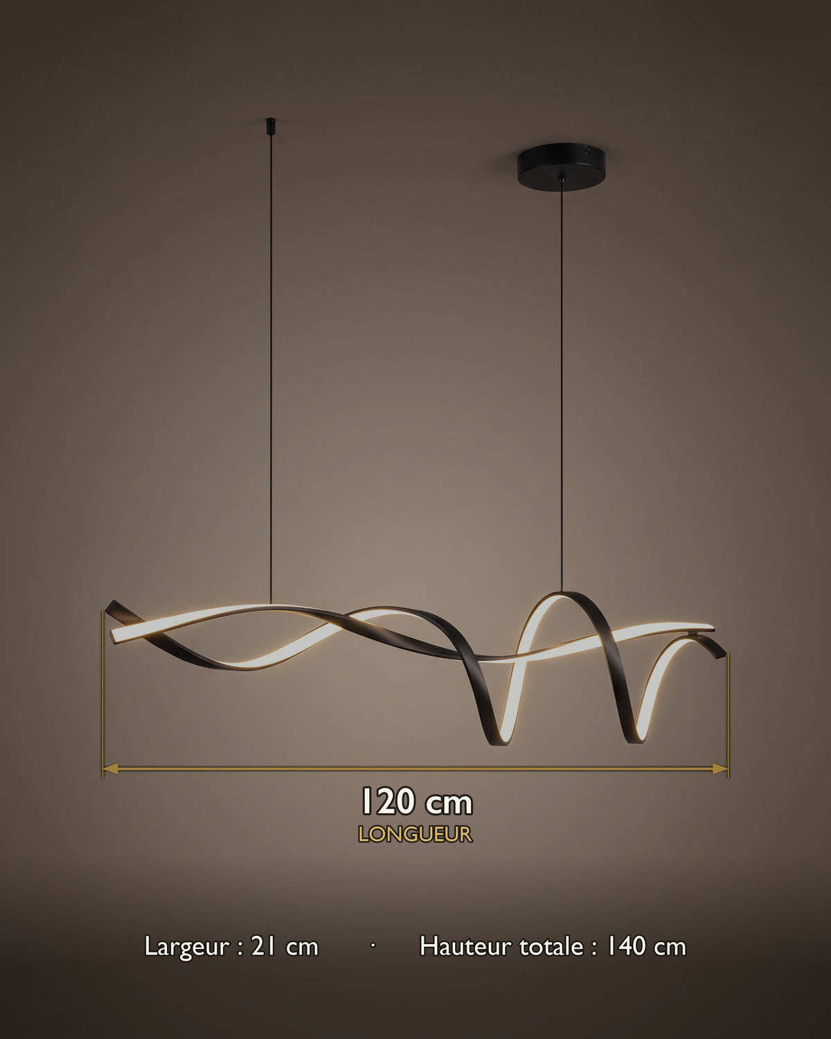 Suspension Houle : carte des dimensions