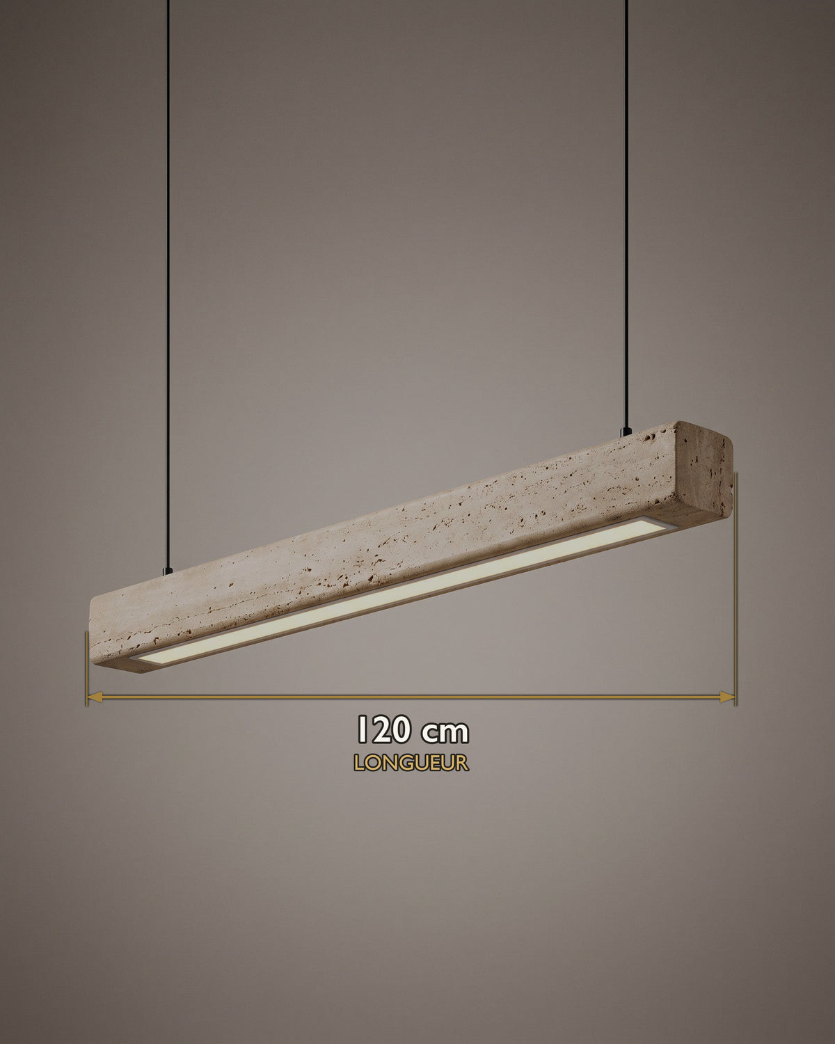 Suspension Linteau, taille 120 cm : carte des dimensions, longueur 120 cm
