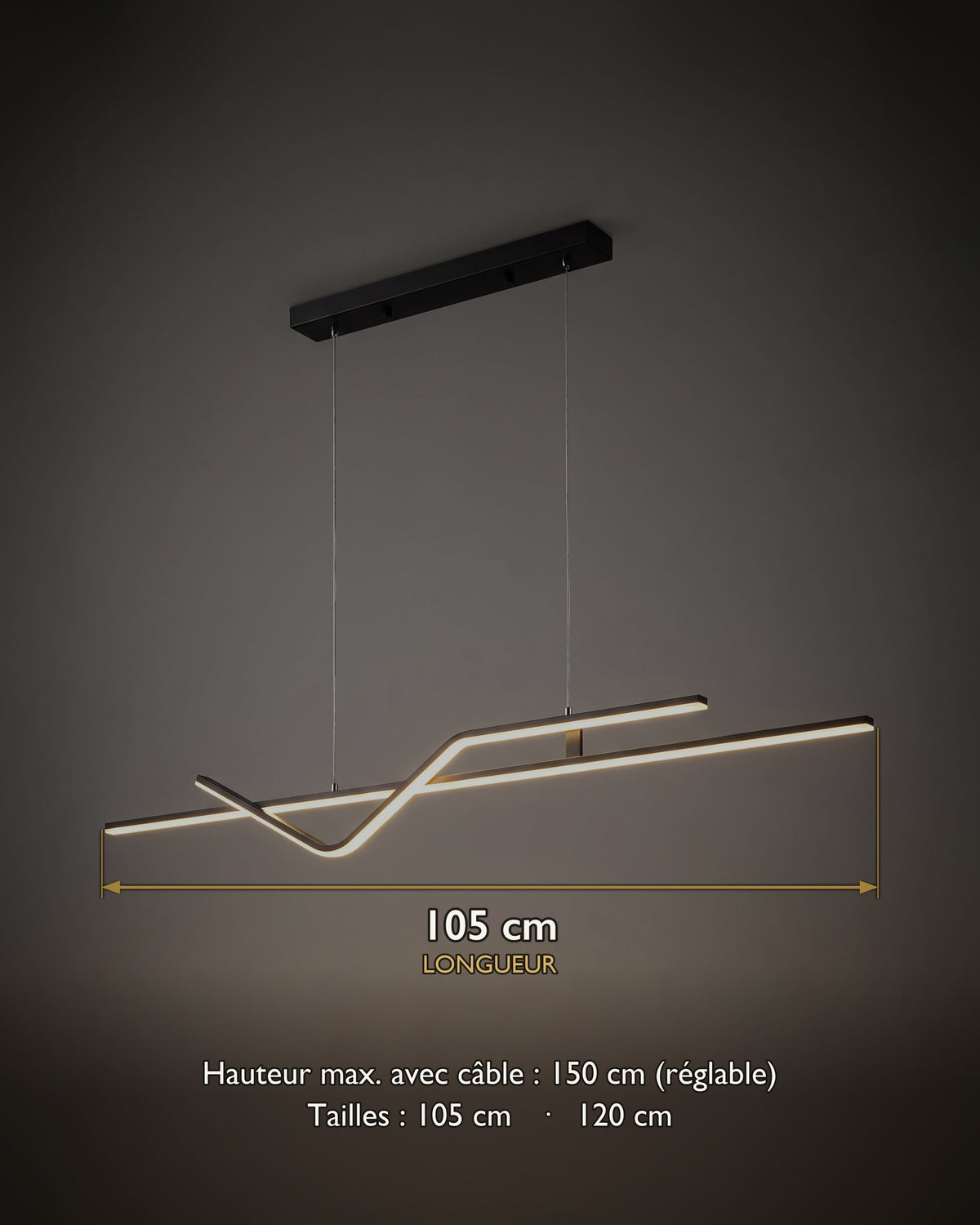 Suspension Zigzag : carte des dimensions