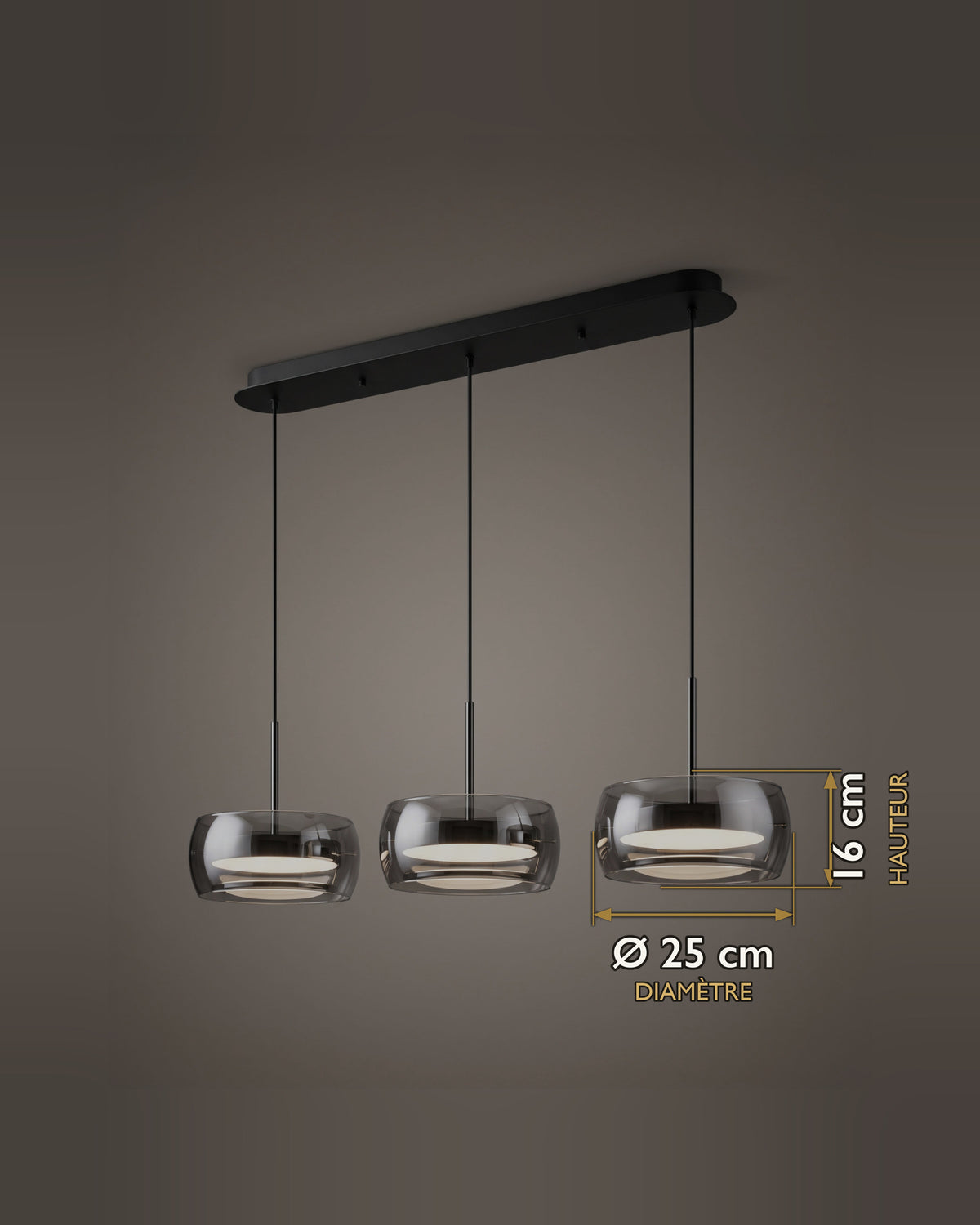 Suspension Trio : carte des dimensions