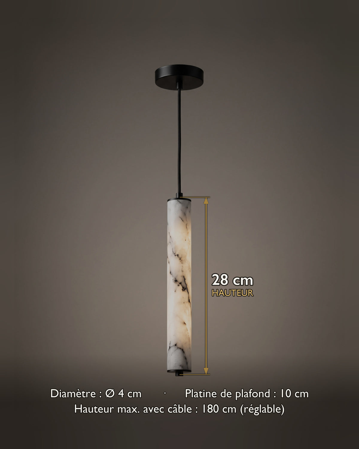 Suspension Veine : carte des dimensions