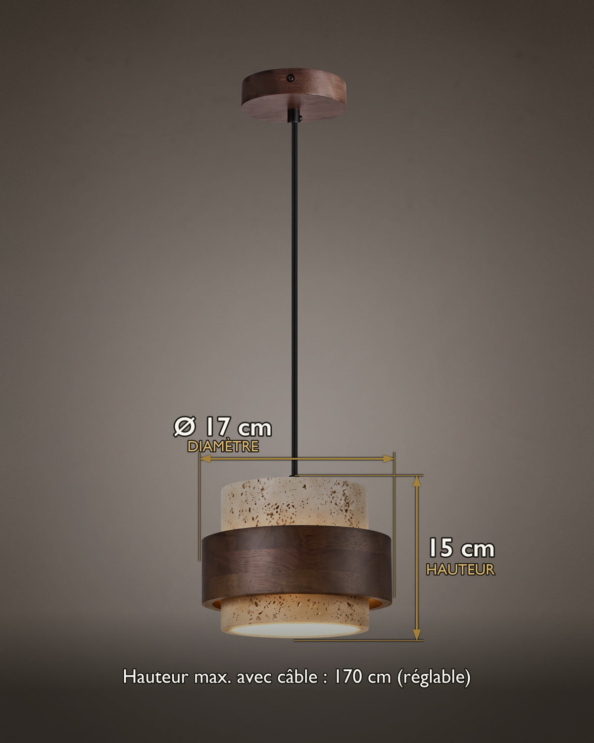 Carte des dimensions de la suspension Tambour